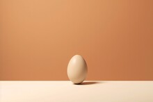 A Nice Egg On Beige Brown Background Y2K