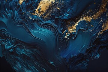 Abstract art navy blue gradient paint background with liquid fluid grunge texture