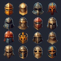 Wall Mural - war helmet medieval ai generated