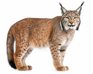 Wall Mural - photo of lynx isolated on white background. Generative AI