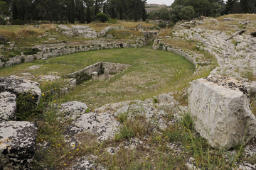 Wall Mural - Roman Amphitheater of Syracuse, Sicily Italy