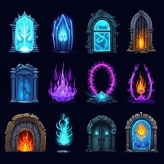 Wall Mural - design door portal game ai generated