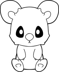 Wall Mural - Koala vector illustration. Black and white Koala coloring book or page for children