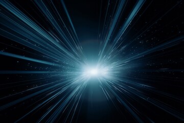 Wall Mural - a blue light is shining in the dark. generative ai