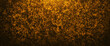 Banner golden particles dots form with flare abstract background. Digital data communication technology.