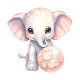 Fototapeta Pokój dzieciecy - Pastel Orange Baby Elephant Ai Generative