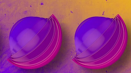 Leinwandbilder - Digital loop animation of a pattern of elegant geometric objects. 3d rendering