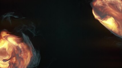Aufkleber - Dance of fiery flames. 3d rendering digital loop animation background 4K