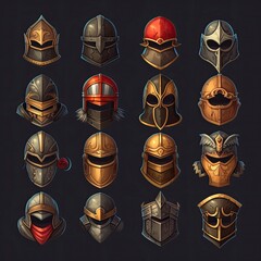 Wall Mural - soldier helmet medieval ai generated