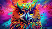Psychedelic Owl Art Illustration