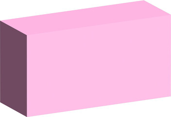 Sticker - 3D pink geometric figure rectangle with guides