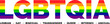 LGBTQIA Text Banner. LGBTQIA Typography with LGBT Pride Flag Colours. Lesbian Gay Bisexual Transgender Queer Intersex Asexual
