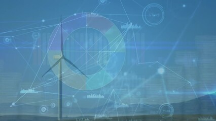Poster - Animation of financial data processing over wind turbine
