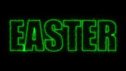 Poster - Easter text, 3d rendering backdrop, computer generating, can be used for holidays festive design