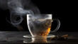 A classic cup of Earl Grey tea, with steam rising from the surface and a delicate tea bag string Generative AI
