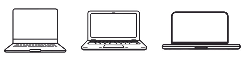 Poster - Laptop icon set. computer icon vector on white background