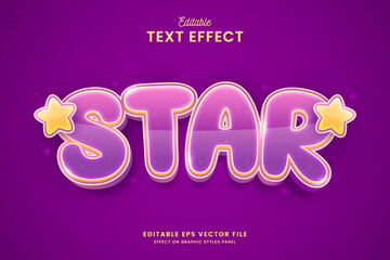 decorative star editable text effect vector design
