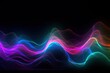 Abstract neon background waves. Generative ai