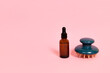 Amber glass dropper bottle  and scalp massager  