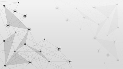 Poster - Abstract black plexus with dots and lines connection for digital technology background. Big data visualization and network connection concept