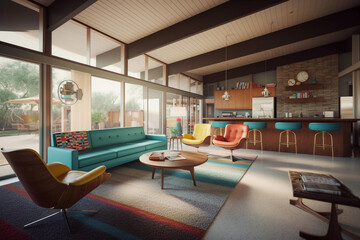 modern home with a nod to the atomic age. generative AI