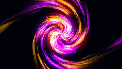 mystical portal vivid abstract background. bright sphere lens. rotating lines. glow ring. led blurre