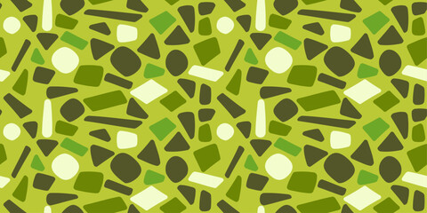 Leinwandbilder - Green shapes on the same background. Vector texture from green textures. Seamless pattern for print and interior.