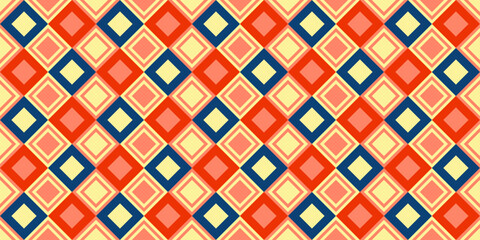 Poster - Rhombuses striped, seamless simple vector pattern. Rhombuses with the same shapes for textile, print, wallpaper, seamless surfaces. Orange rhombus diamonds pattern.