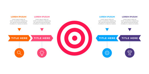 Aufkleber - Colorful modern timeline infographic.  Business concept with 4 steps. Goals concept