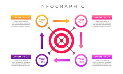 Aufkleber - Creative colorful goals infographic. Presentation business concept with 4 steps.