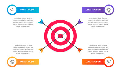 Aufkleber - Goals infographic template. Business concept with 4 steps.