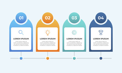 Aufkleber - Colourful infographic steps with text boxes. Business concept with 4 steps.
