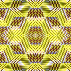 Aufkleber - Bright and abstract kaleidoscopic background with striped texture in thin slices. 3d rendering digital illustration