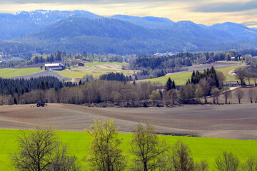 Poster - Spring in the agricultural area Bratsberg, Norway