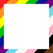 LGBTQ+ Pride Flag Frame. Square Frame Border with LGBTQ+ Pride Rainbow Flag Pattern