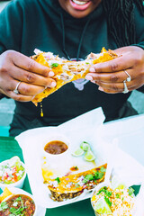 cheesy birria taco pull