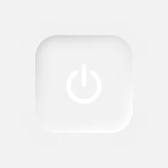 Poster - Square power button on a white background. User interface elements in the style of neumorphism, UX. Vector EPS 10.