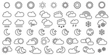 Weather Forecast, Outline Web Icon Set, Vector Thin Line Icons Collection. Expanded Stroke.