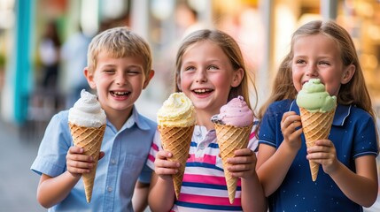 children with icecream