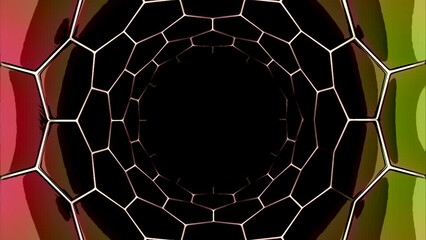 Poster - A black moving corridor. Design. Dark background with backlight on the sides made in computer graphics that slowly move inwards.