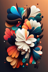 Wall Mural - Abstract colorful background with flowers. Generative AI