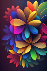 Wall Mural - abstract colorful background with flowers, colorful flower pattern illustration. generative ai