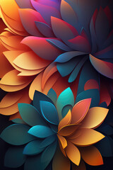 Wall Mural - abstract colorful background with flowers, colorful flower pattern illustration. generative ai