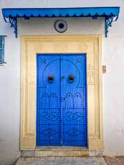 Wall Mural - A typical Tunisian ornamental door in Sisi Bou Said