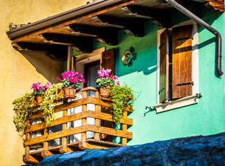 Sticker - typical old balcony in italy