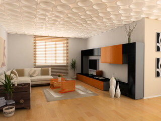 Wall Mural - modern interior design (private apartment 3d rendering)