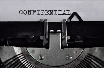 Aufkleber - Text confidential typed on retro typewriter