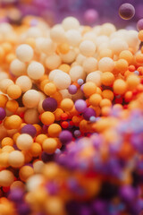 multicolored particles