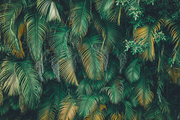 Wall Mural - green palm leaves background