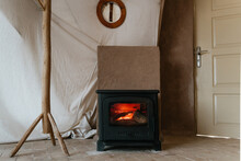 Wood Stove In A Tent